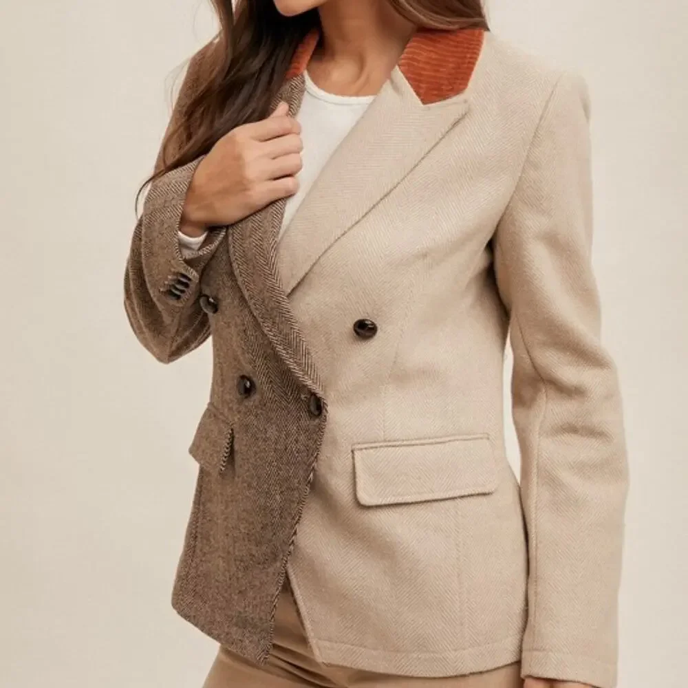 NWT Hem & Thread Colorblock Blazer, Womens Size Large - Picture 3 of 3